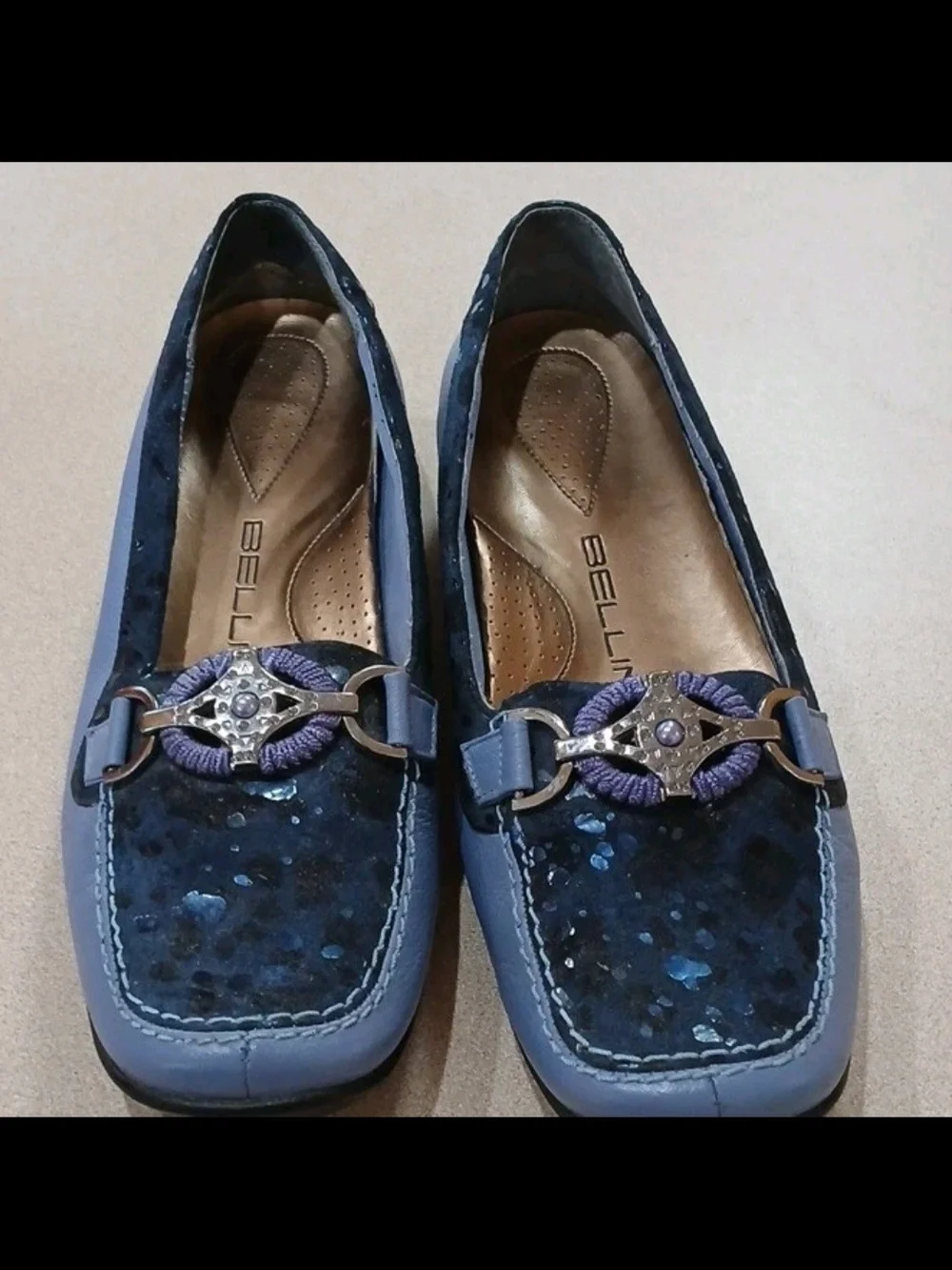 Bellini Blue Women's Slip-On Loafer with Decorative Hardware